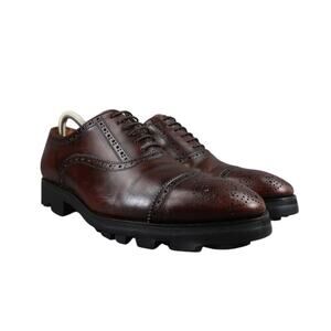 John Fluevog Shoes Mens 8 Oxford Classic Lace Up Brogue Brandenburg Angel Banker